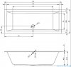 Riho Lugo wanna prostokątna 190x80cm nóżk+syfon B135001005/207093/208865
